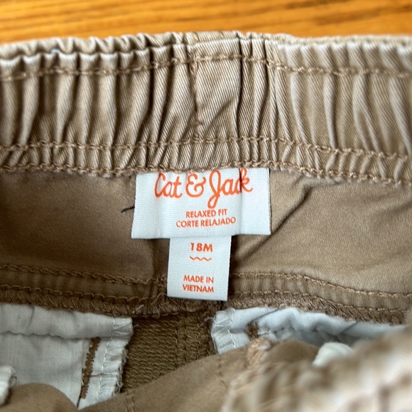 Cat & Jack infant khaki joggers. Size 18 months. Elastic waist and cuffs. - Picture 2 of 6